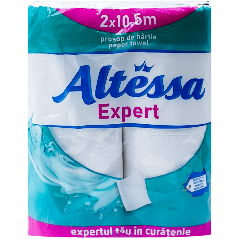 Rola prosop de hartie din celuloza, alba, Altessa Expert, 2 straturi, 2 role, 10.5 M